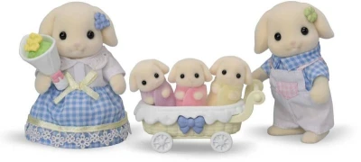 Sylvanian Families rodina Flora králíci s trojčaty set 5 figurek králičí rodinka