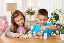 Sylvanian Families rodina Flora králíci s trojčaty set 5 figurek králičí rodinka