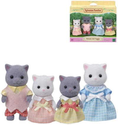 Sylvanian Families rodina perzských mačiek set 4 figúrky v krabici Sylvanian Families rodina perzských mačiek set 4 figúrky v krabici