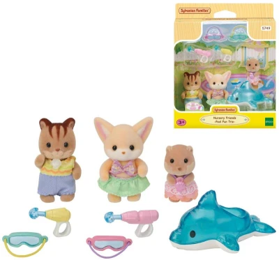 Sylvanian Families zábava pri bazéne baby trio set 3 figúrky s doplnkami Sylvanian Families zábava pri bazéne baby trio set 3 figúrky s doplnkami