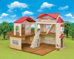 SYLVANIAN Velký patrový dům s červenou střechou a se světly, nový