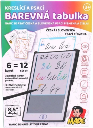 Tablet naučný kreslicí obkreslovací tabulka se šablonami na baterie