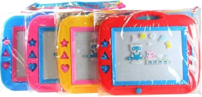 Tabulka dětská magnetická set s razítky a kouzelným perem 4 barvy plast Tabulka dětská magnetická set s razítky a kouzelným perem 4 barvy plast