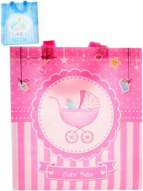 Taška dárková 27x29cm narození miminka 2 druhy plast