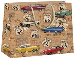 Argus Taška darčeková Route 66 autá 24x18cm papierová natur Eco Friendly