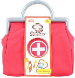 Taška doktorská plátěná dětské lékařské potřeby set 5ks plast Taška doktorská plátěná dětské lékařské potřeby set 5ks plast