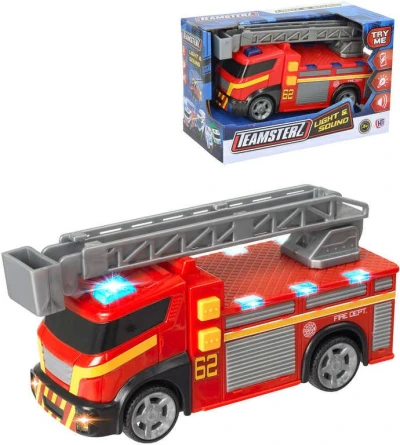 Teamsterz auto červené hasiči 15cm na baterie Světlo Zvuk plast Teamsterz auto červené hasiči 15cm na baterie Světlo Zvuk plast
