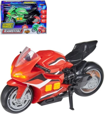 Teamsterz Street silniční motorka na baterie Světlo Zvuk 2 barvy Teamsterz Street silniční motorka na baterie Světlo Zvuk 2 barvy