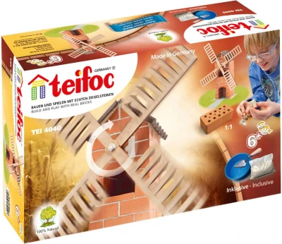 Teifoc Větrný mlýn 100 dílků pálené cihličky s maltou 4040 (stavebnice) Teifoc Větrný mlýn 100 dílků pálené cihličky s maltou 4040 (stavebnice)