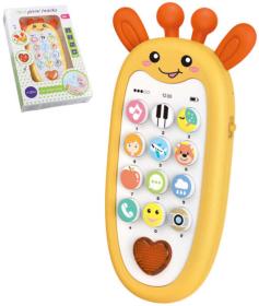 Telefon baby Maamaa žirafa dětský veselý tlačítkový mobil na baterie Světlo Zvuk