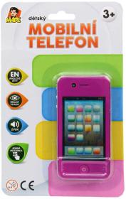 Telefon dětský 11cm chytrý mobil smartphone na baterie 4 barvy AJ Zvuk