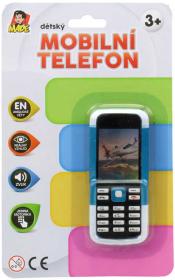 Telefon dětský 11cm tlačítkový mobil na baterie 4 barvy AJ Zvuk na kartě