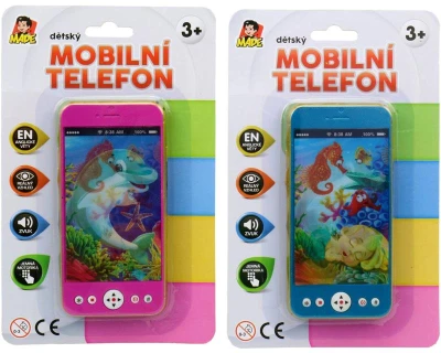 Telefon dětský mobilní 14cm smartphone na baterie 4 druhy Zvuk AJ