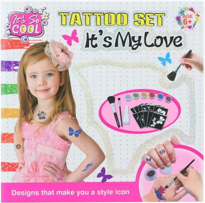 Tetovací studio dětské dočasné tetování třpytivé set se šablonami