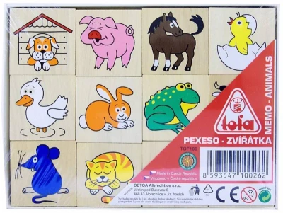 TOFA DŘEVO Hra Pexeso zvířátka 24 kamenů (dřevěná hračka) TOFA DŘEVO Hra Pexeso zvířátka 24 kamenů (dřevěná hračka)