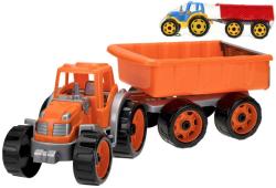 Traktor barevný set se sklápěcím přívěsem 54cm 2 barvy plast v síťce Traktor barevný set se sklápěcím přívěsem 54cm 2 barvy plast v síťce