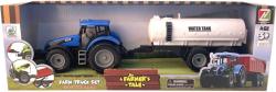 Traktor farmářský na setrvačník s přívěsem s cisternou 3 barvy plast