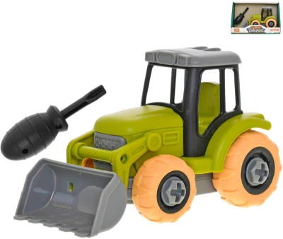 Traktor montážní šroubovací set s nástrojem volný chod plast v krabici Traktor montážní šroubovací set s nástrojem volný chod plast v krabici
