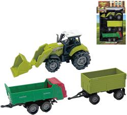 Traktor s nakladačem set se 2 vlečkami na baterie Světlo Zvuk