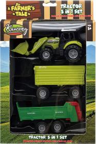 Traktor s nakladačem set se 2 vlečkami na baterie Světlo Zvuk