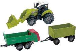 Traktor s nakladačem set se 2 vlečkami na baterie Světlo Zvuk