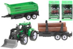 Traktor s přední lžící 17cm na setrvačník set se 2 přívěsy 3 druhy plast Traktor s přední lžící 17cm na setrvačník set se 2 přívěsy 3 druhy plast