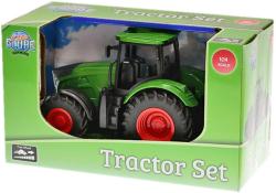 Traktor zelený 28cm set se sklápěčkou volný chod plast v krabici