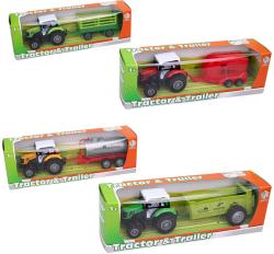 Traktor zemědělský kovový 23cm set s přívěsem zpětný chod 4 druhy