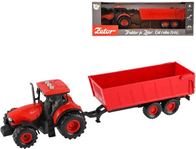Traktor Zetor červený set s valníkem na setrvačník na baterie Světlo Zvuk Traktor Zetor červený set s valníkem na setrvačník na baterie Světlo Zvuk