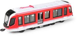 Tramvaj červená kovová MHD Městská hromadná doprava zpětný chod