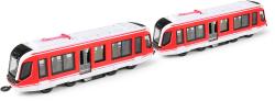 Tramvaj červená kovová MHD Městská hromadná doprava zpětný chod