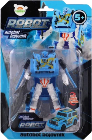 Transformer auto/robot 14cm transrobot bojový Modrý s premenou 2v1