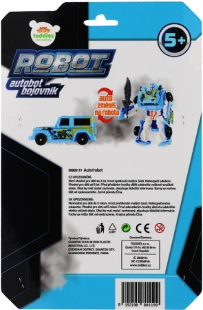 Transformer auto/robot 14cm transrobot bojový Modrý s premenou 2v1