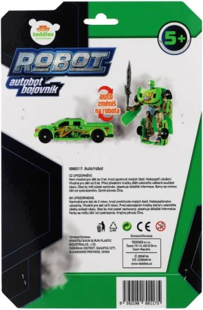 Transformer auto/robot 14cm transrobot bojový Zelený s premenou 2v1