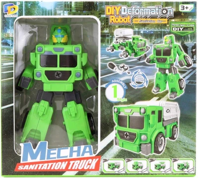 Transrobot skládací zelený auto popeláři montážní set s nástrojem 2v1 Transrobot skládací zelený auto popeláři montážní set s nástrojem 2v1