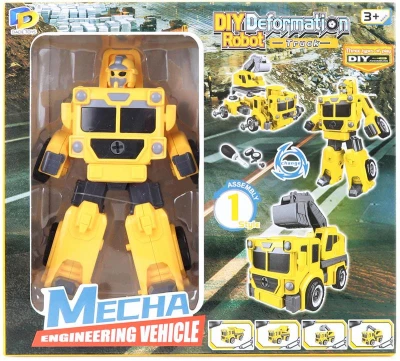 Transrobot skládací žlutý auto bagr montážní set s nástrojem 2v1 Transrobot skládací žlutý auto bagr montážní set s nástrojem 2v1
