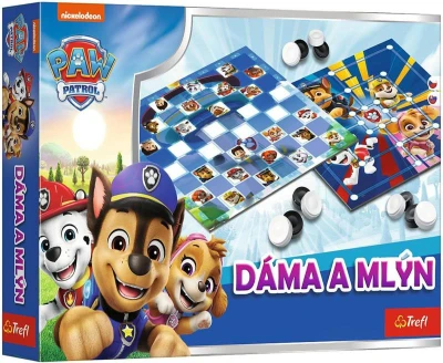 Trefl Hra Dáma a Mlýn Tlapková Patrola (Paw Patrol) 2v1 (společenská hra) Trefl Hra Dáma a Mlýn Tlapková Patrola (Paw Patrol) 2v1 (společenská hra)