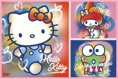 Trefl PUZZLE 2v1 Hello Kitty a přátelé 41x28cm skládačka 400 dílků
