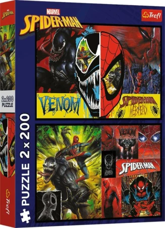 Trefl PUZZLE 2v1 Spiderman Deň a noc 41x28cm skladačka 400 dielikov Trefl PUZZLE 2v1 Spiderman Deň a noc 41x28cm skladačka 400 dielikov