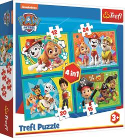 Trefl PUZZLE 4v1 Šťastný den Tlapková patrola 29x21cm 71 dílků skládačka