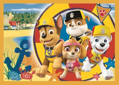 Trefl PUZZLE 4v1 Tlapková Patrola Prázdniny 29x21cm 207 dílků skládačka