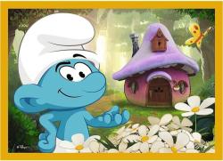 Trefl PUZZLE 4v1 Život ve Šmoulí vesnici 29x21cm 35-70 dílků skládačka