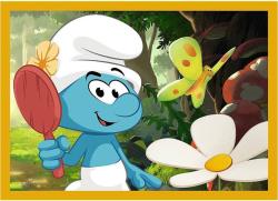 Trefl PUZZLE 4v1 Život ve Šmoulí vesnici 29x21cm 35-70 dílků skládačka