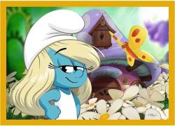 Trefl PUZZLE 4v1 Život ve Šmoulí vesnici 29x21cm 35-70 dílků skládačka