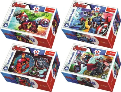 Trefl PUZZLE Avengers/Hrdinové mini 20x13cm 54 dílků 4 druhy Trefl PUZZLE Avengers/Hrdinové mini 20x13cm 54 dílků 4 druhy