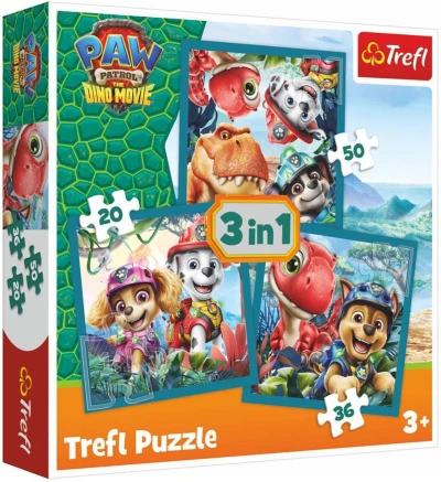 Trefl PUZZLE Dinosauří ostrov Tlapková Patrola 20x20cm skládačka 3v1 Trefl PUZZLE Dinosauří ostrov Tlapková Patrola 20x20cm skládačka 3v1