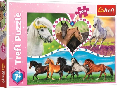 Trefl PUZZLE Koně 48x34cm 200 dílků skládačka Trefl PUZZLE Koně 48x34cm 200 dílků skládačka