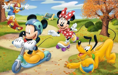 Trefl PUZZLE Mickey Mouse Den s přáteli mini 20x13cm 54 dílků 4 druhy