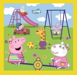 Trefl PUZZLE Peppa Pig: Šťastný den prasátka 20x20cm skládačka 3v1