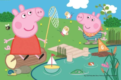 Trefl PUZZLE Prasátko Peppa Pig U rybníka mini 20x13cm 54 dílků 4 druhy